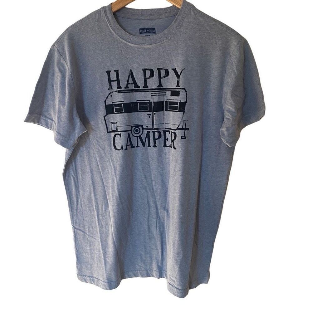 State of Mind Happy Camper short sleeve blue size medium